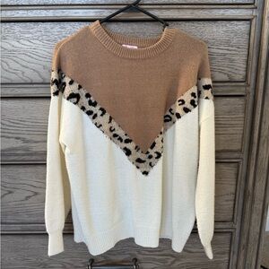 leopard chevron print sweater
